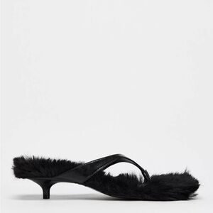 Zara fur kitten heels new
